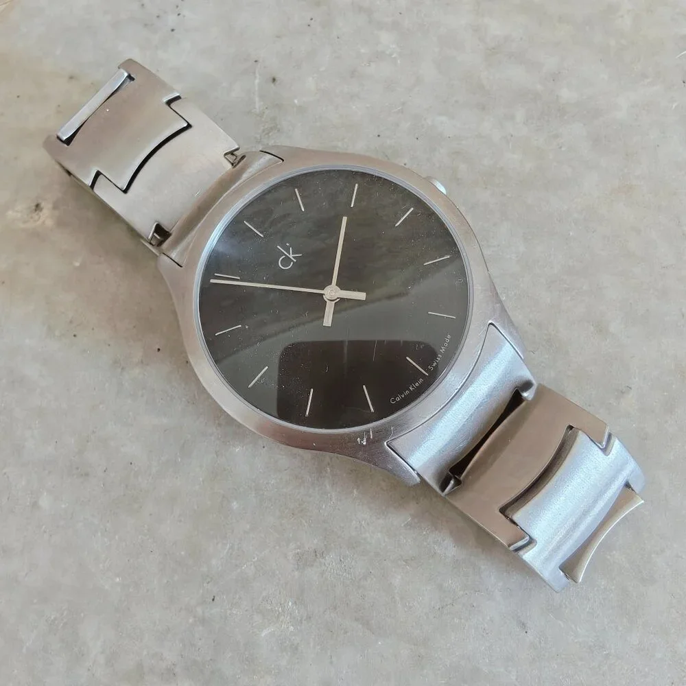 Calvin Klein k26111 Stainless Steel Black Dial Men's Swiss Made Quartz Watch